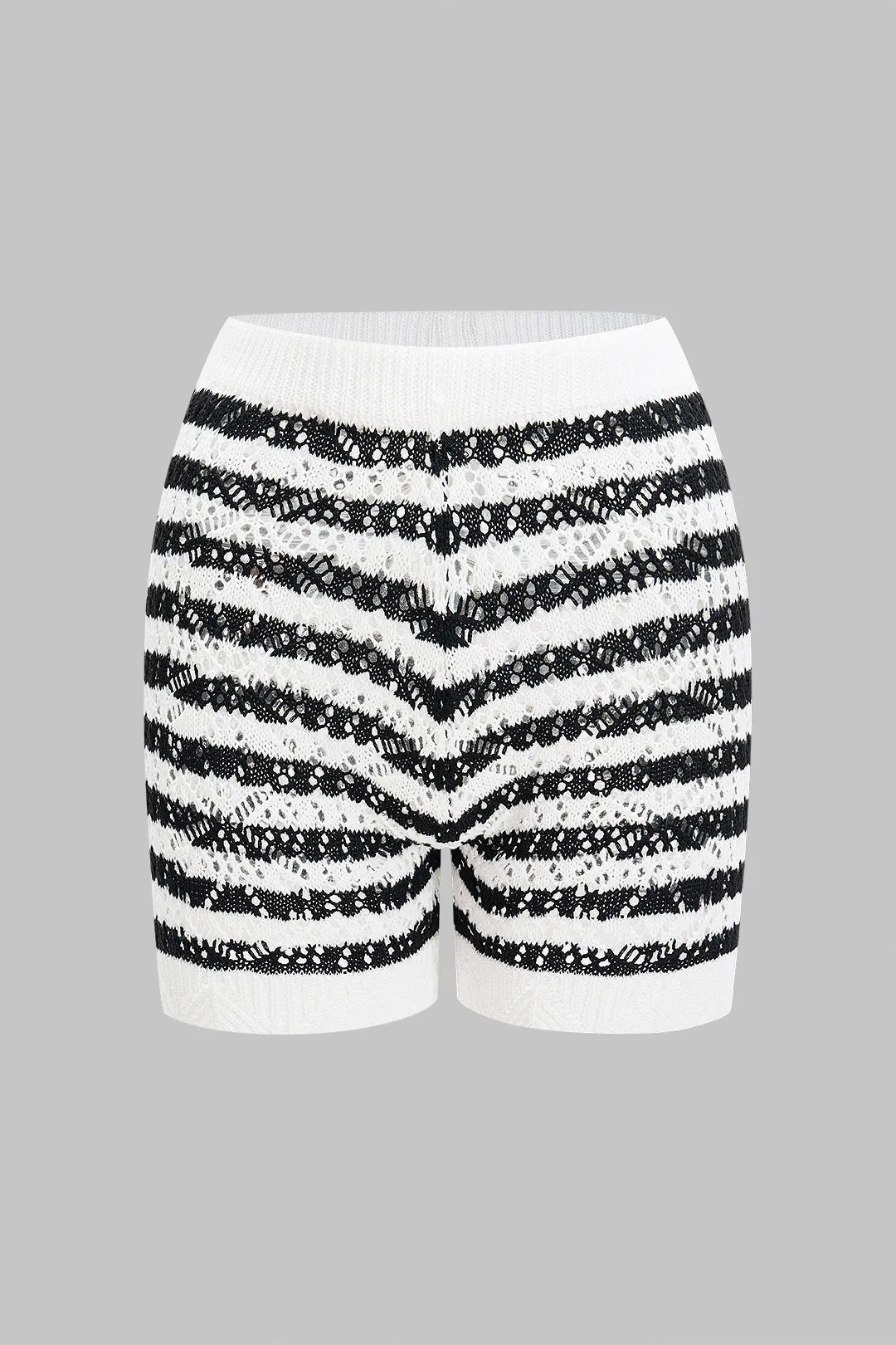Strik hule ud kontrast stribe -tryktank top og shorts sæt sold by Micas product image thumbnail 4