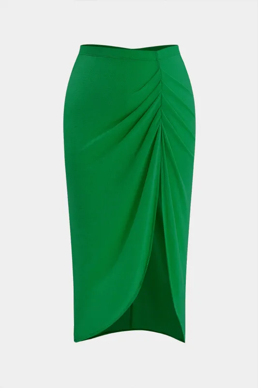 Plus størrelse ruched spalte nederdel sold by Micas
