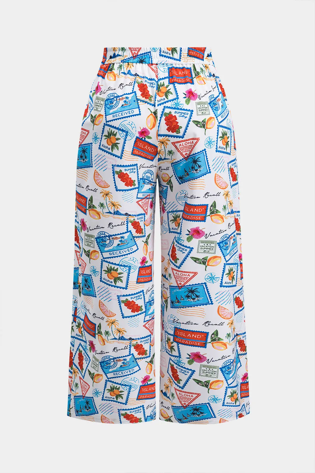 Plus størrelse pop kunstprint slips foran brede ben bukser sold by Micas product image thumbnail 2