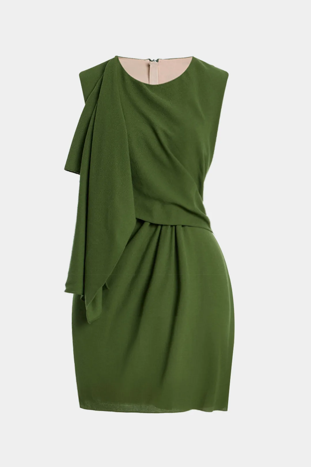 Asymmetrical Ruched Sleeveless Mini Dress sold by Micas