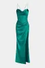 Satin Corset Sleeveless Cowl Neck Side Slit Maxi Dress sold by Micas