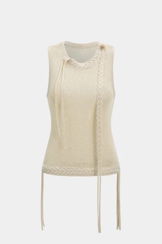 Knit Braided Tank Top sold by Micas