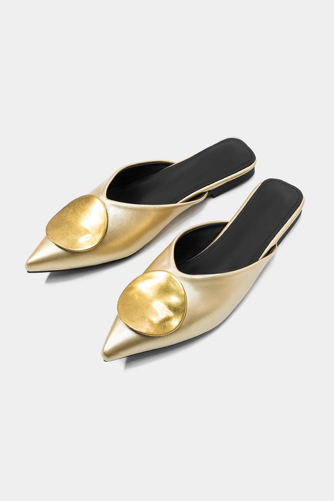 Metallic Geometric Decor Pointed Flats sold by Micas