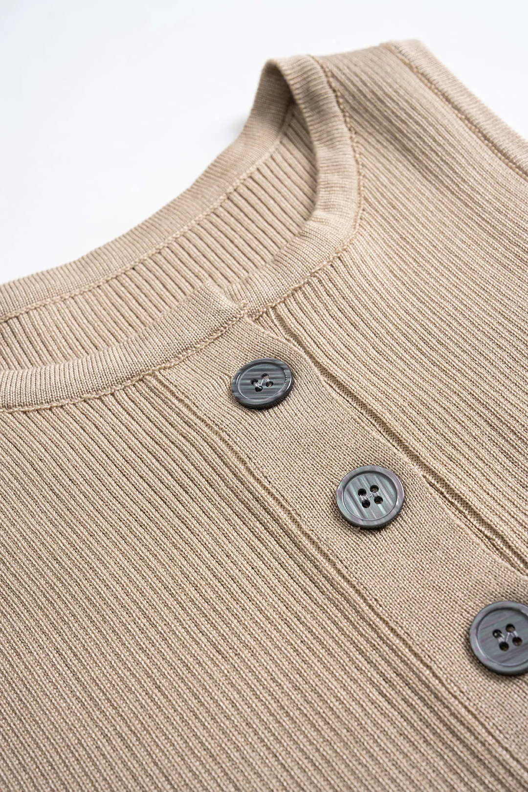 Knit Button Sleeveless Dress sold by Micas product image thumbnail 3