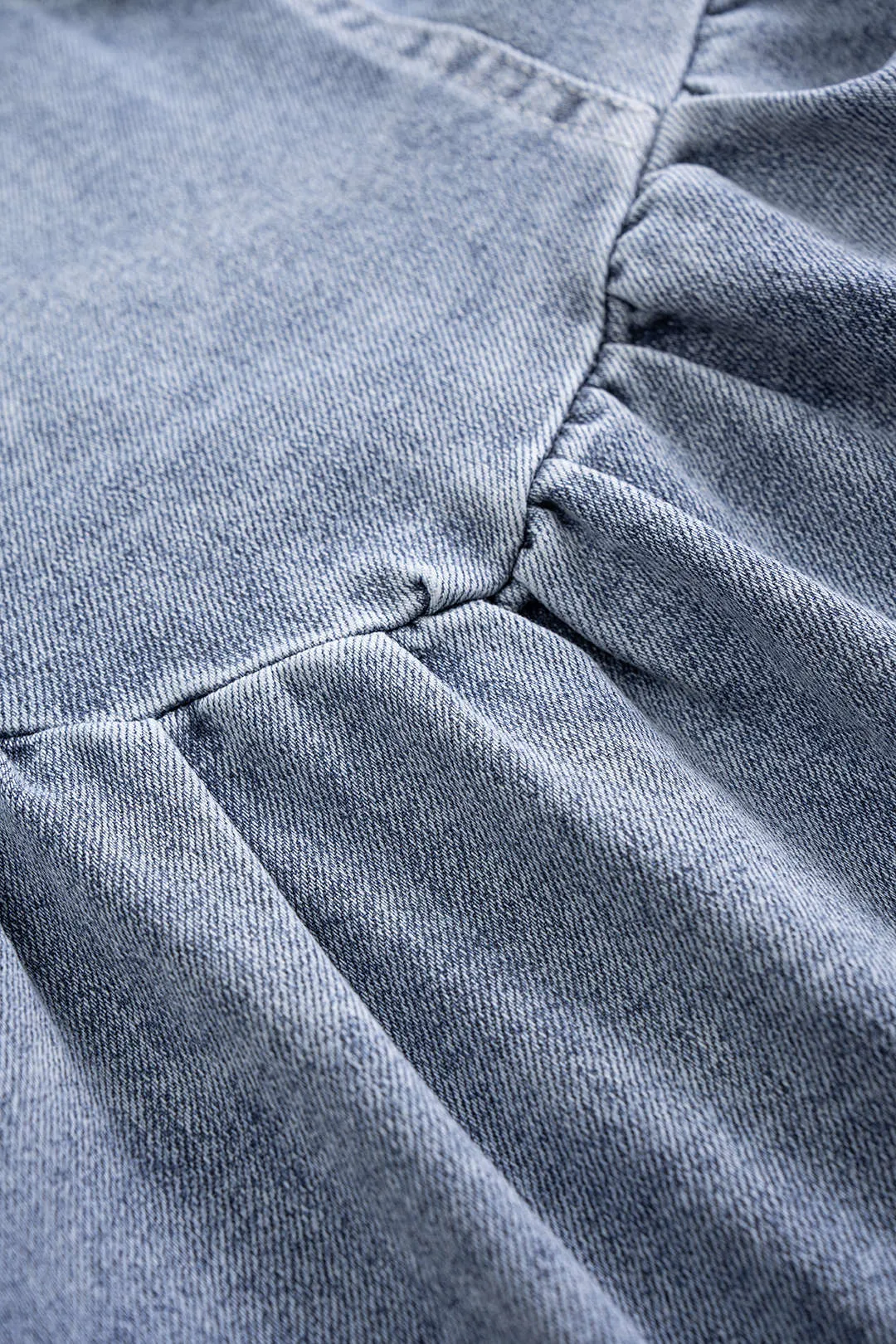 Denim Washed Puff Sleeveless Denim Dress sold by Micas product image thumbnail 4