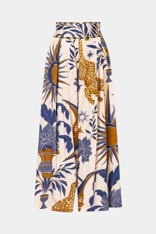 Retro Floral Leaves Print Ruched Trousers sold by Micas