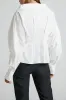 Asymmetrical Ruched Button Decor Long-Sleeve Shirt sold by Micas
