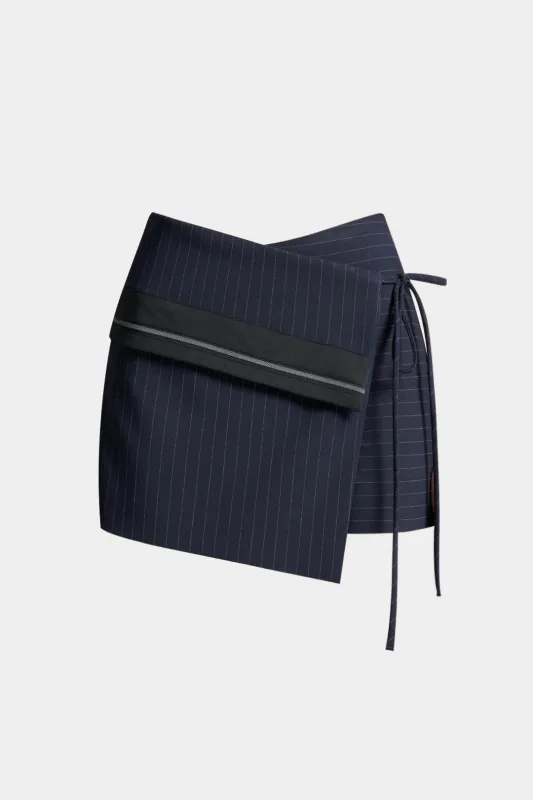 Tie Front Zipper Asymmetrical Skort sold by Micas
