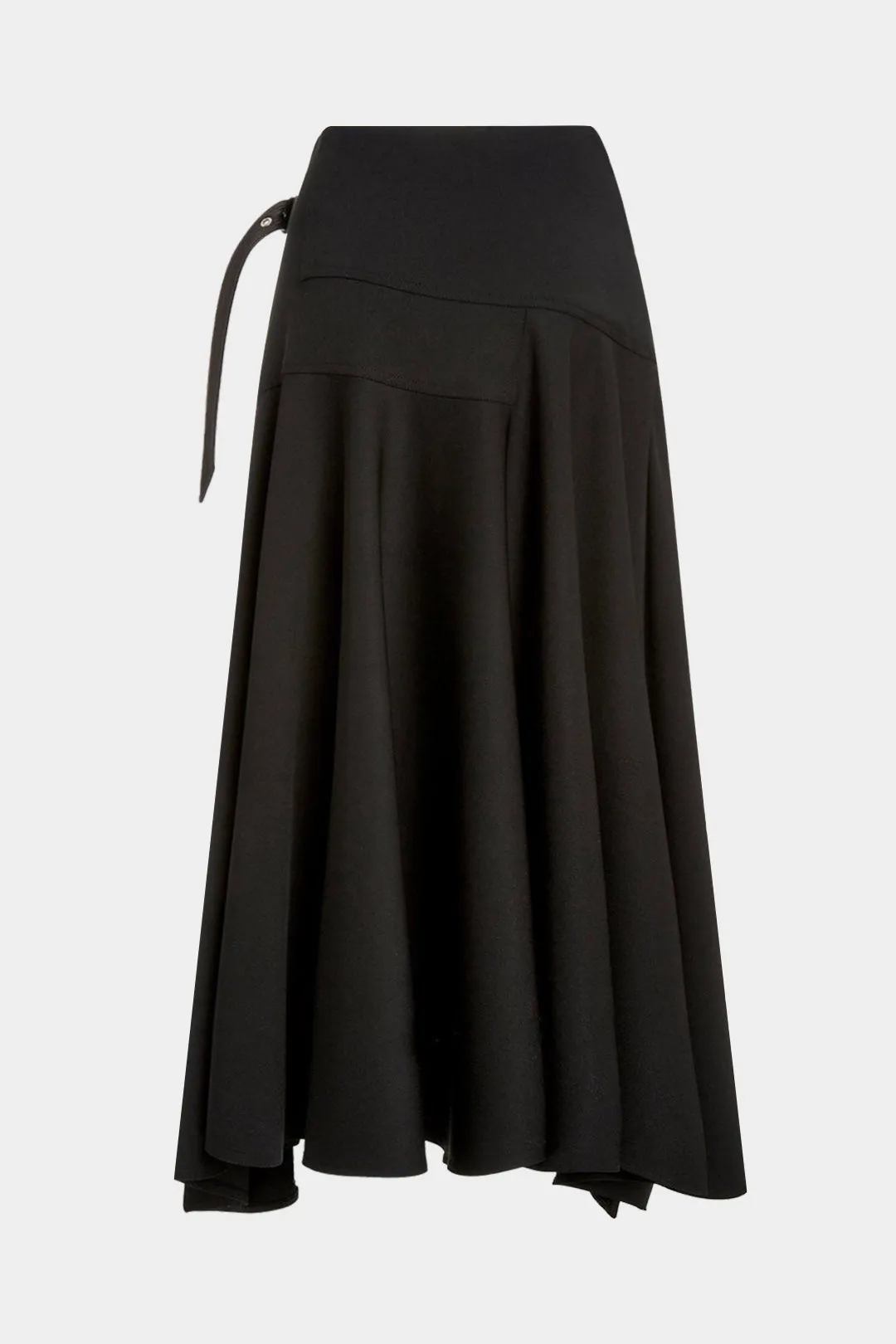 Faux Leather Asymmetrical Tie-Up Ruched Skirt sold by Micas product image thumbnail 2