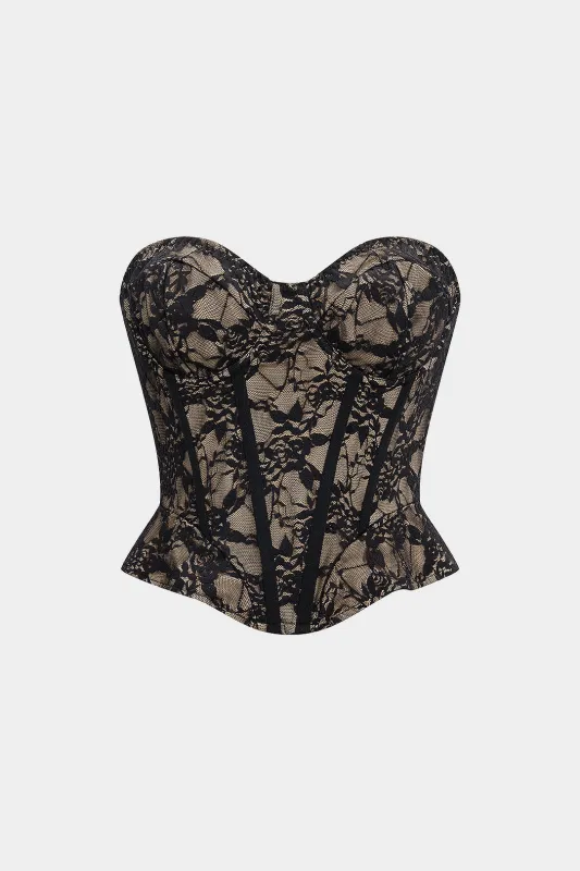 Lace Backless Corset Strapless Tube Top sold by Micas