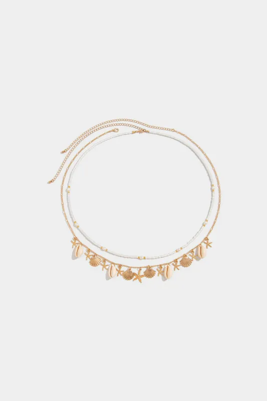 Pearl Starfish Seashell Pendant Waist Chain sold by Micas