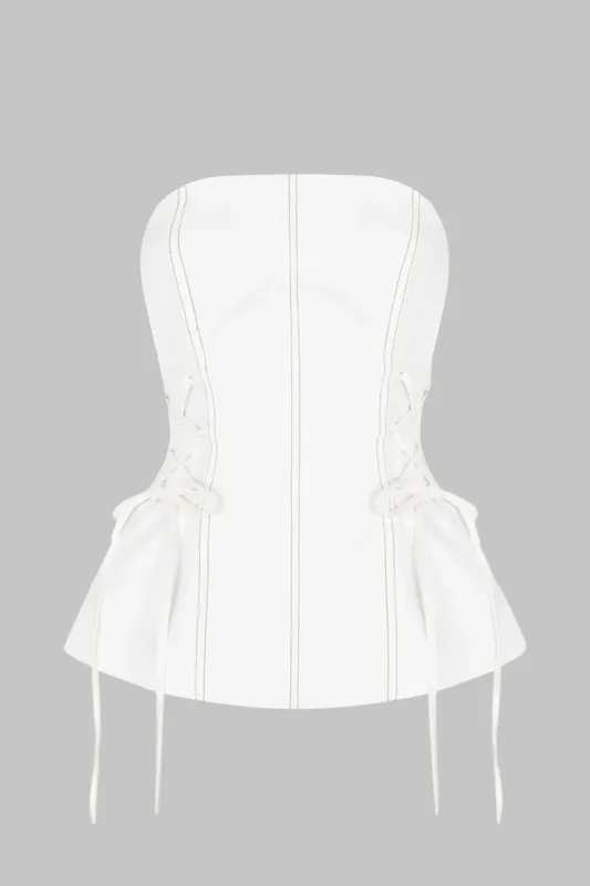 Drawstring Strapless Tube Top sold by Micas