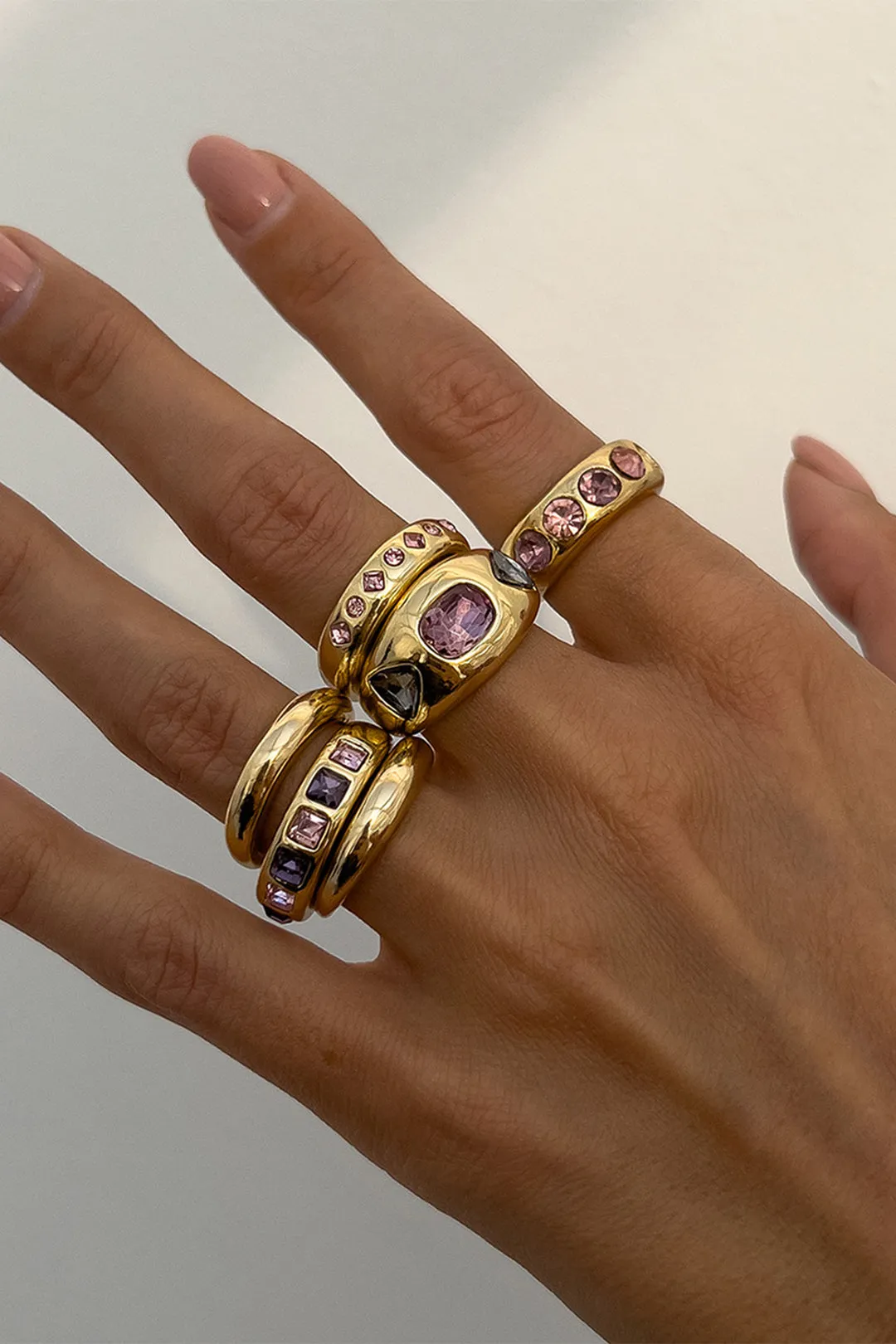 Colorful Diamond Metal Open Ring sold by Micas product image thumbnail 4