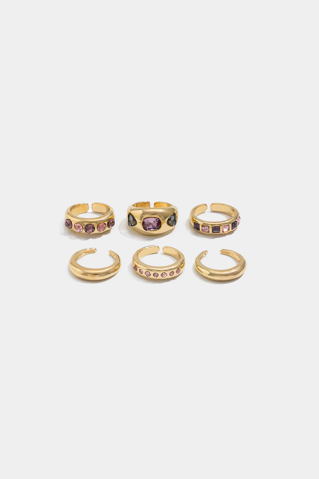 Colorful Diamond Metal Open Ring sold by Micas product image thumbnail 5