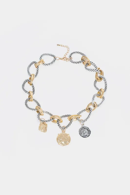 Metallic Twisted Chain Necklace sold by Micas