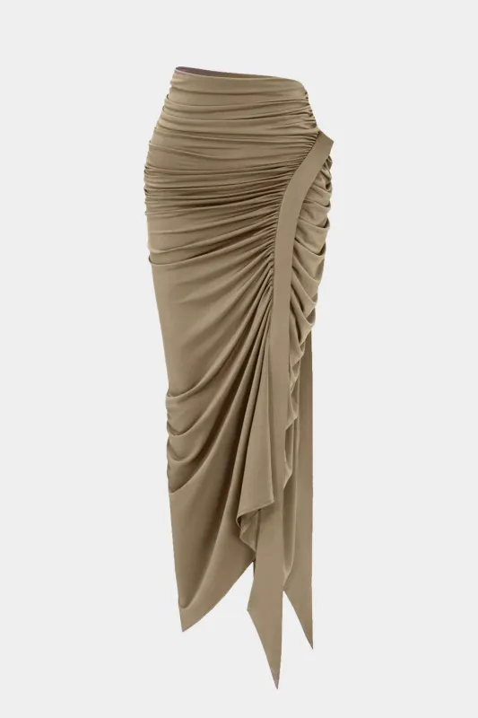 Ruched Asymmetrical Skirt sold by Micas