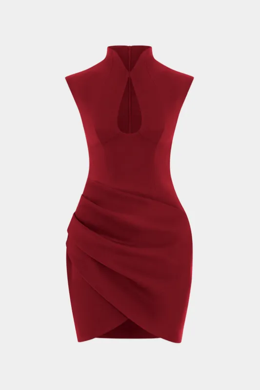 Ruched Hollow Out Sleeveless Mini Dress sold by Micas