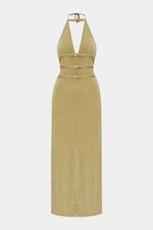 Tie-Back Halter Neck Backless Sleeveless Midi Dress sold by Micas