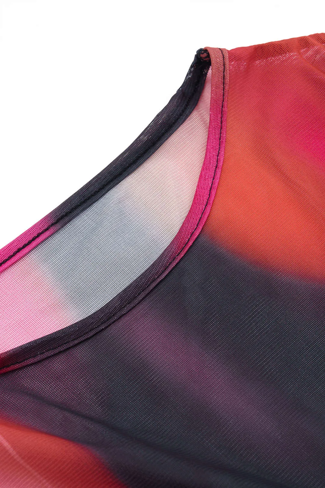 Colorblock Mesh Twist Knot Tank Top And Skirt Set sold by Micas product image thumbnail 3