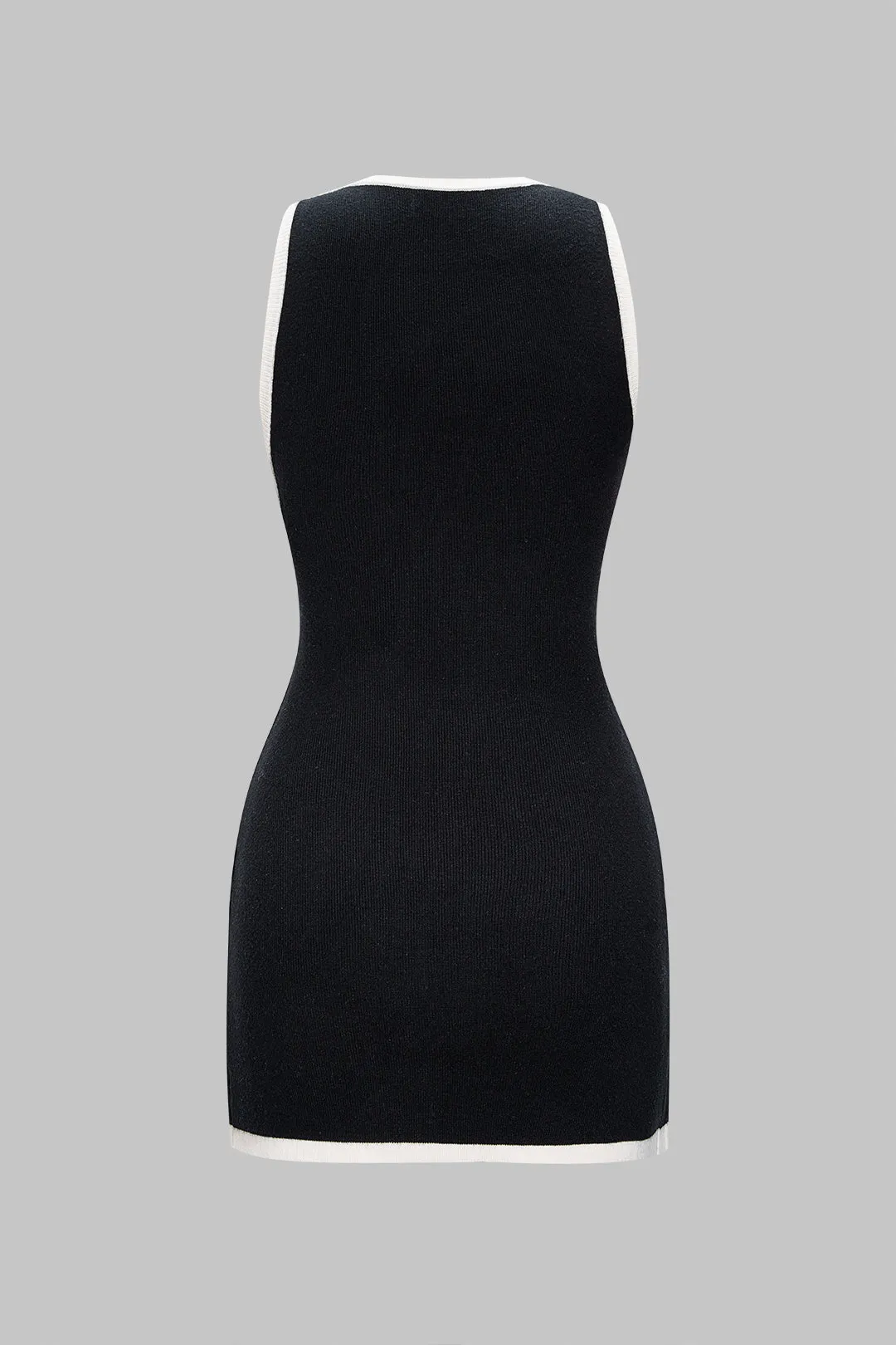 Knit Contrast Tie-Up Sleeveless Dress sold by Micas product image thumbnail 2