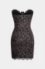 Leopard Print Patchwork Wrap Strapless Sleeveless Mini Dress sold by Micas