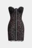 Leopard Print Patchwork Wrap Strapless Sleeveless Mini Dress sold by Micas