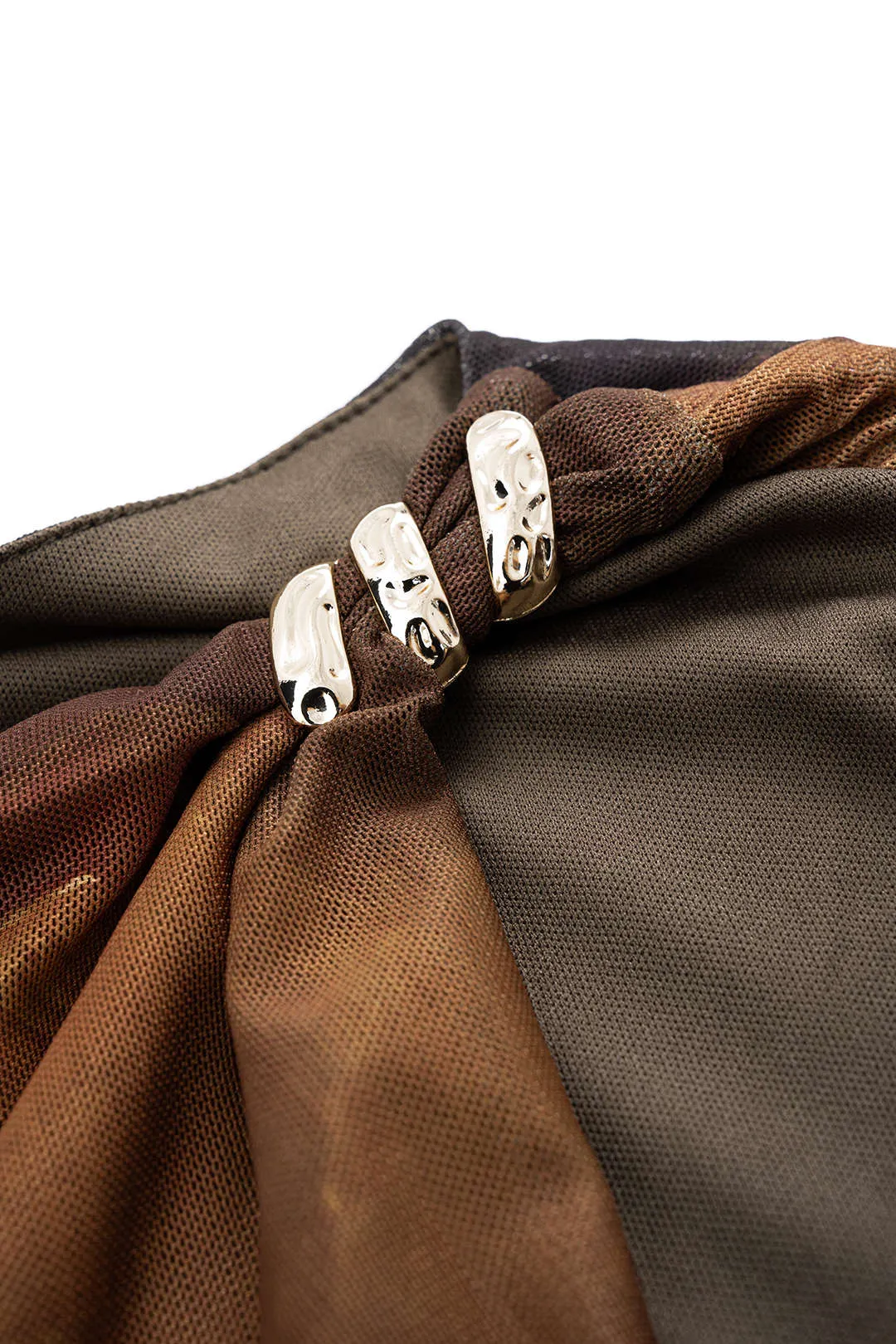 Fruit Print Mesh Metallic Decor Zipper Sleeveless Maxi Dress sold by Micas product image thumbnail 3