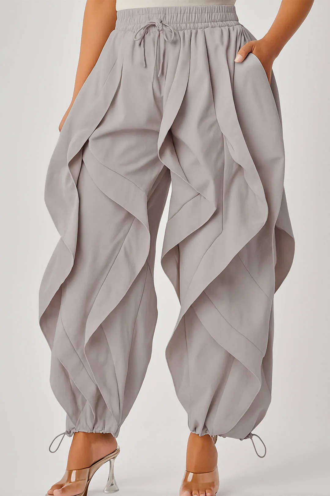 Drawstring Ruffle Trousers sold by Micas