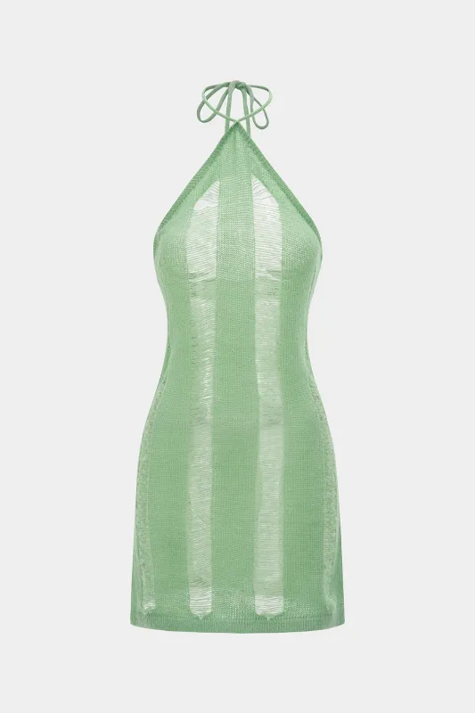 Knit Cut Out Tie-Back Sleeveless Dress sold by Micas