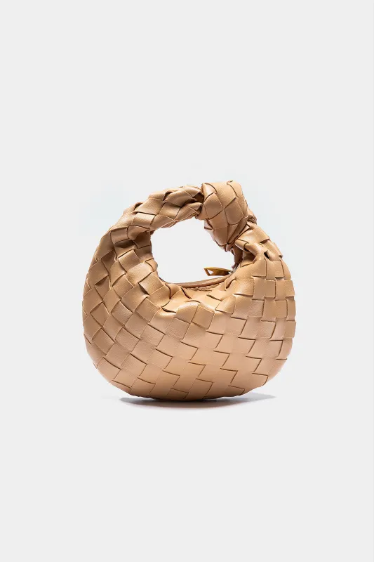Faux Leather Woven Handbag sold by Micas