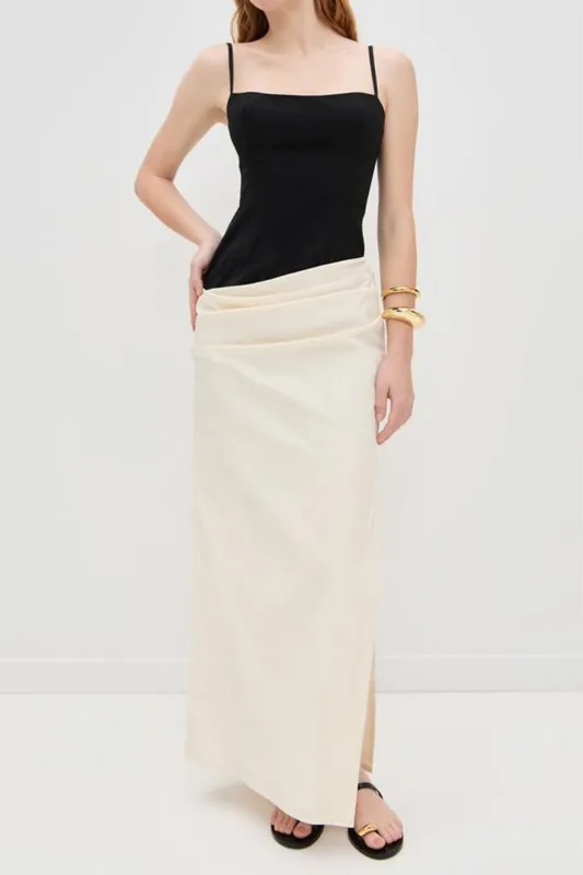 Constrast Ruched Backless Sleeveless Maxi Dress sold by Micas