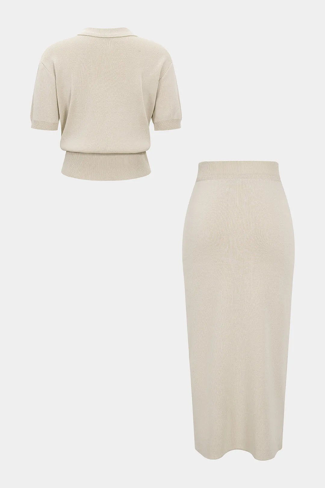 Button Patchwork Pocket Skirt Set sold by Micas product image thumbnail 2