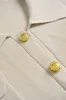 Button Patchwork Pocket Skirt Set sold by Micas