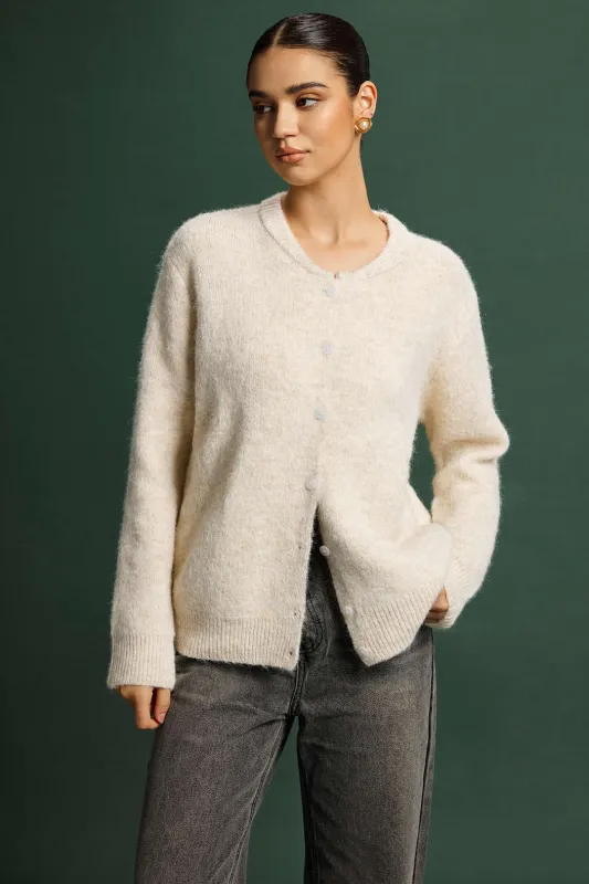 Knit Solid Button Cardigan sold by Micas