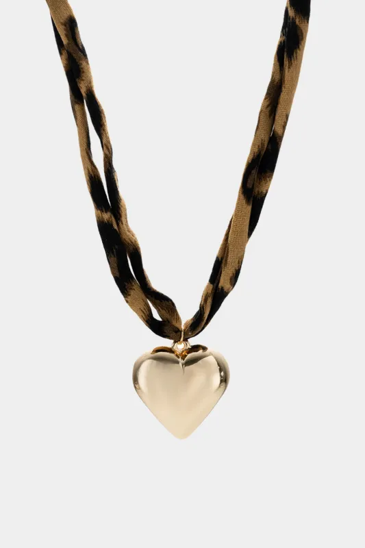 Leopard Print Heart Shape Necklace sold by Micas