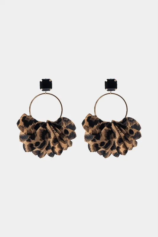 Leopard Print Irregular Earrings sold by Micas