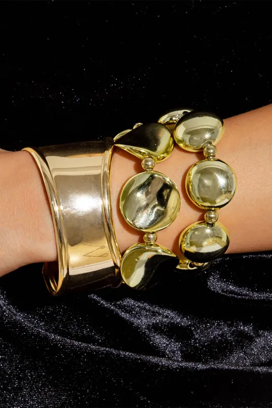 Metallic Geometric Irrgular Bracelet Set sold by Micas