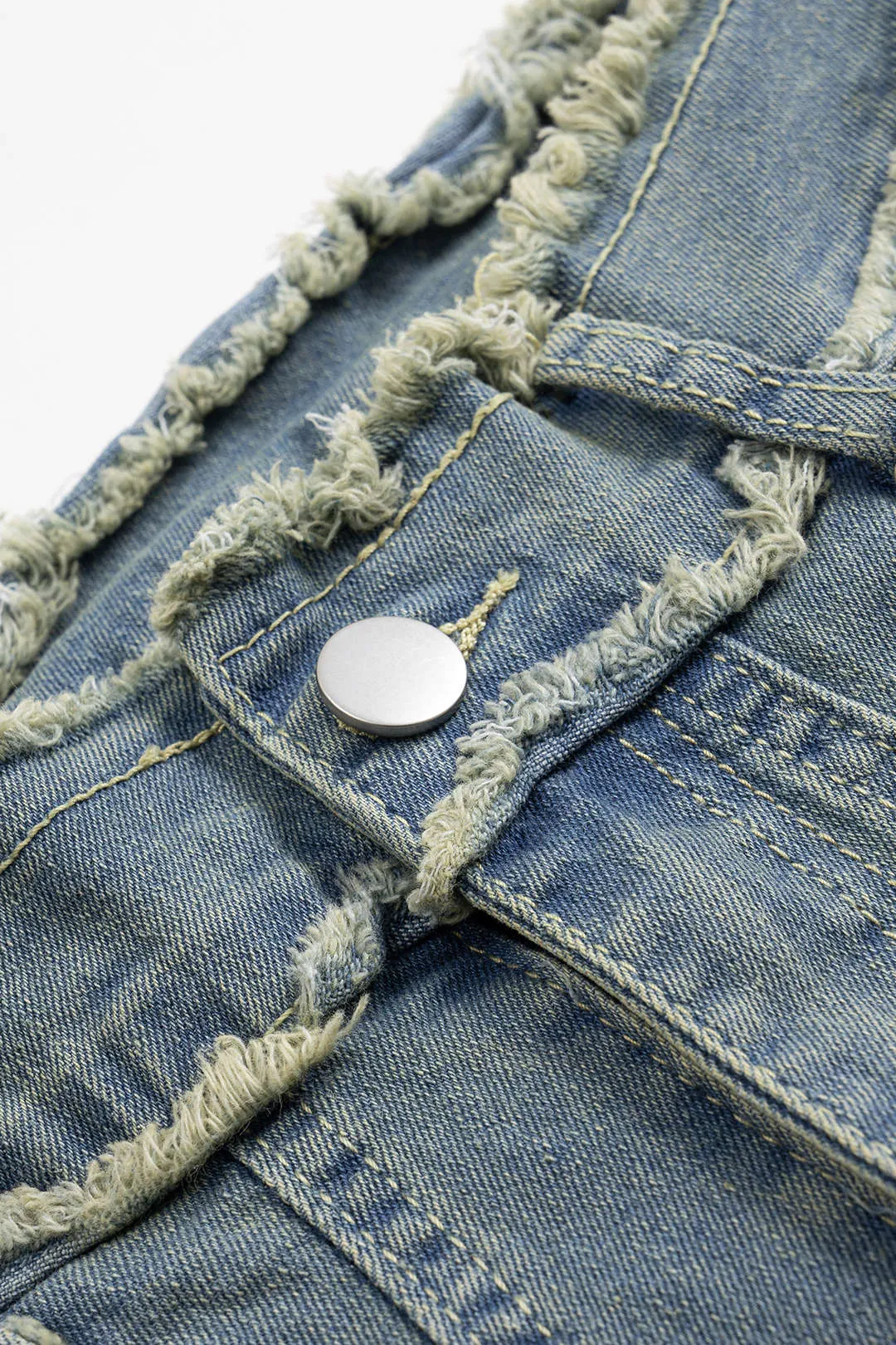 Denim Frayed Strapless Tube Top And Jorts Set sold by Micas product image thumbnail 3