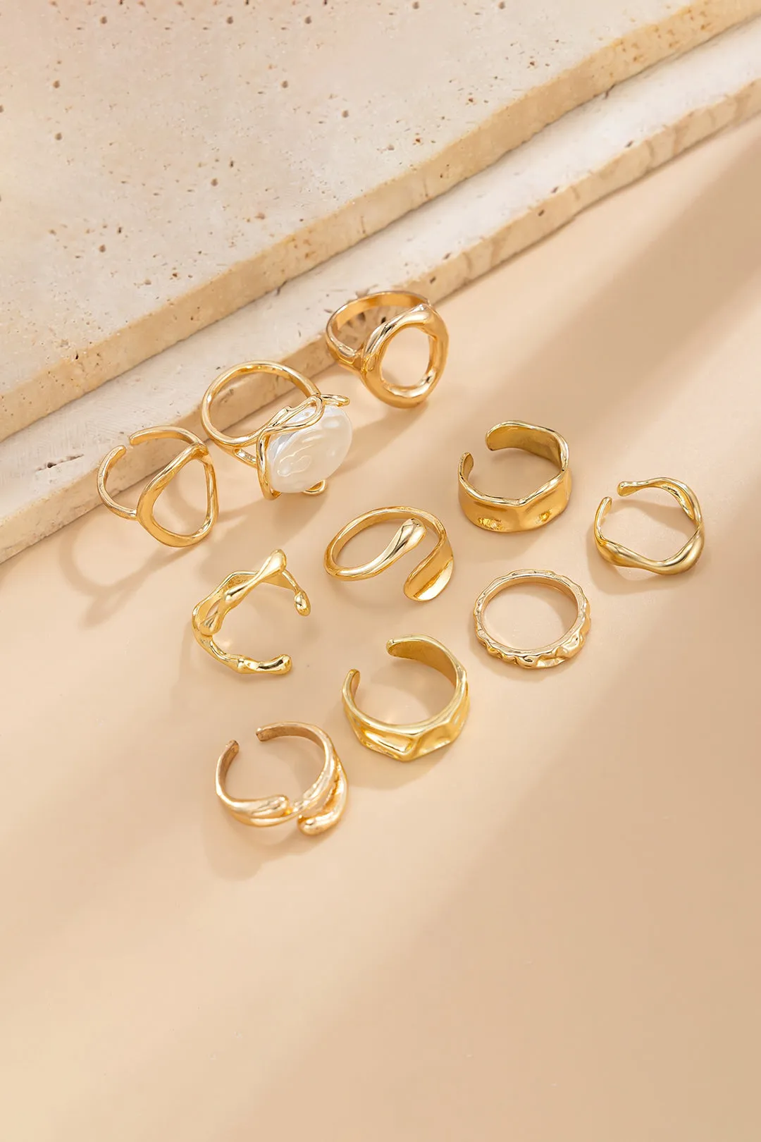 Irregular Geometric Hollow Open Ring Set sold by Micas product image thumbnail 2