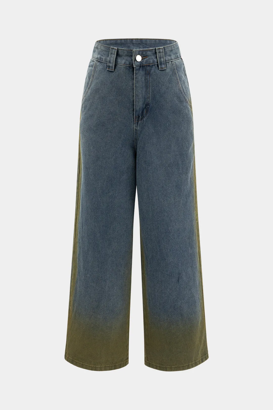 Denim Contrast Wide Leg Jeans sold by Micas