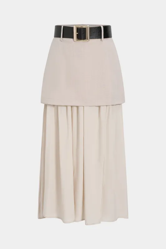 Patchwork Belted Patchwork Skirt sold by Micas