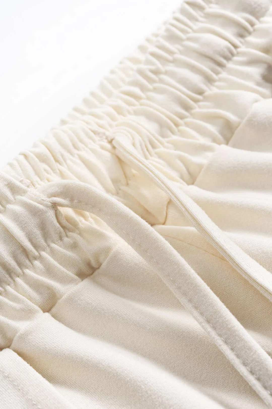 Ruched Long-Sleeve Top And Tie-Up High Waist Wide Leg Trousers Set sold by Micas product image thumbnail 3