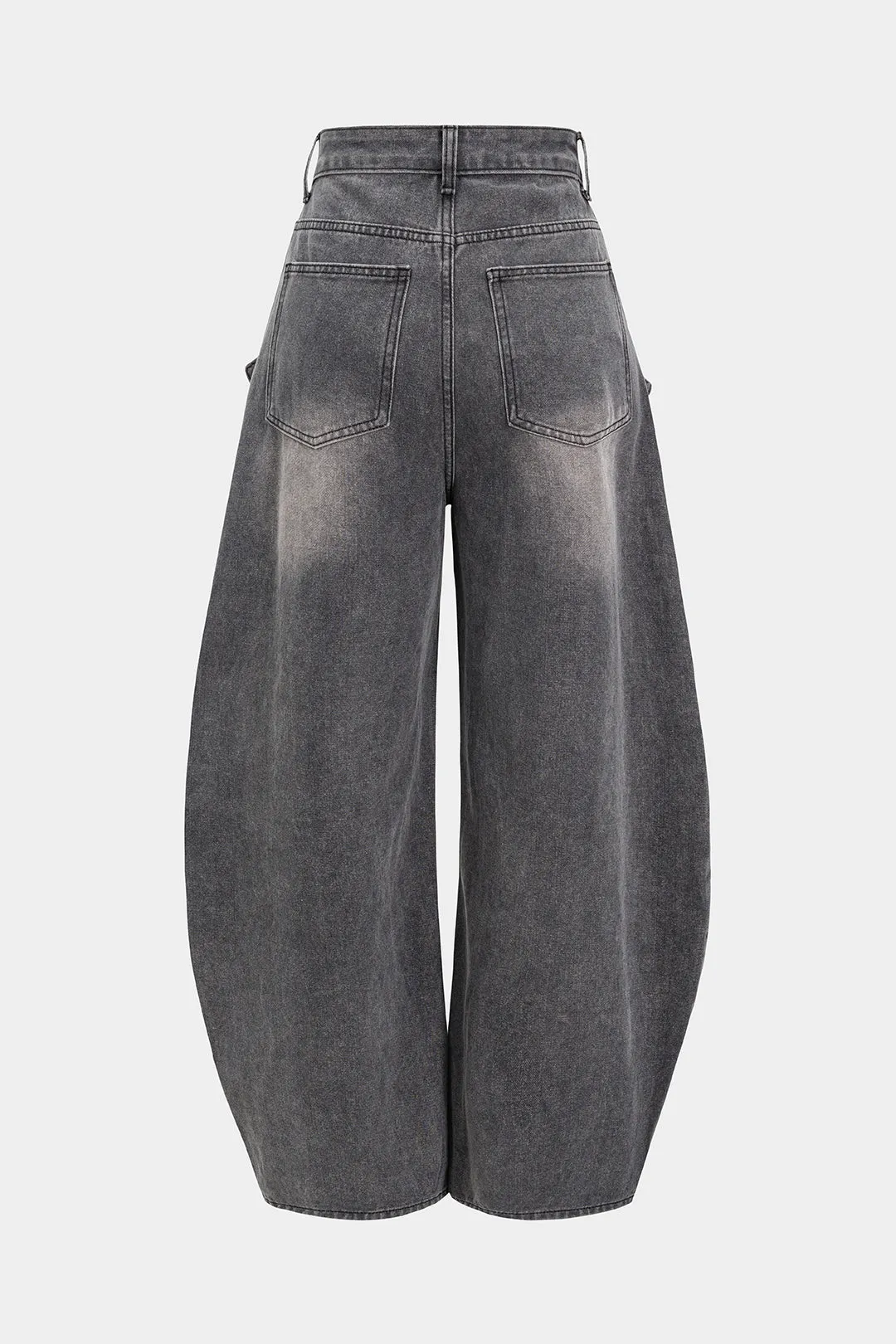 Denim Strappy Frayed Barrel Jeans sold by Micas product image thumbnail 2