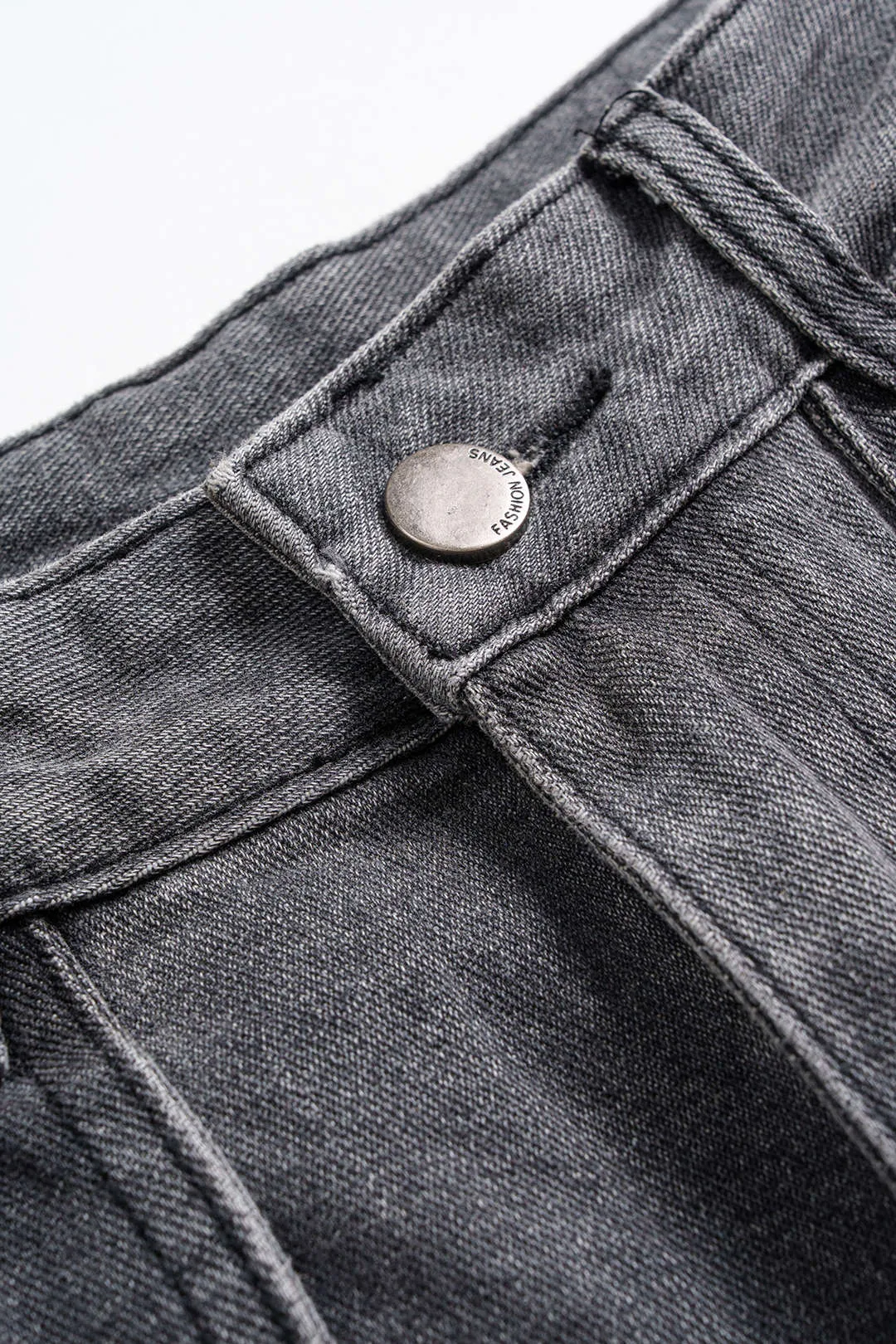 Denim Strappy Frayed Barrel Jeans sold by Micas product image thumbnail 3