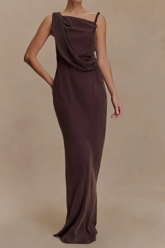 Ruched Twist Knot Slip Sleeveless Maxi Dress sold by Micas