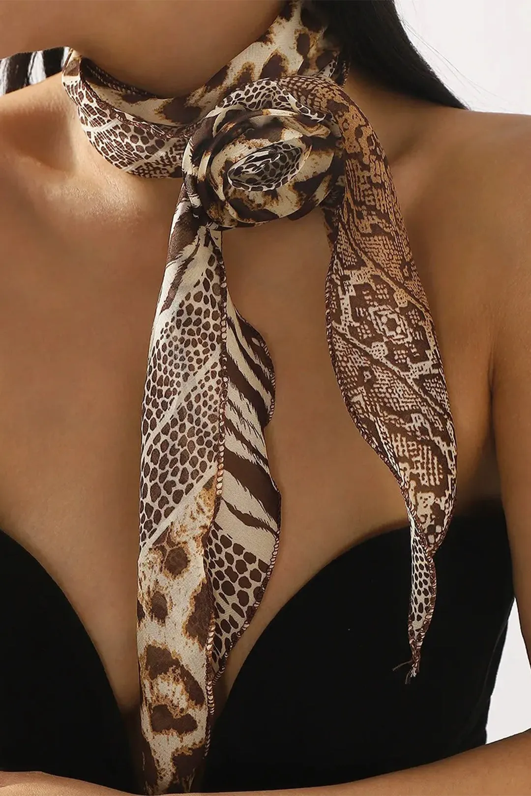 Leopard Print Silk Scarf sold by Micas