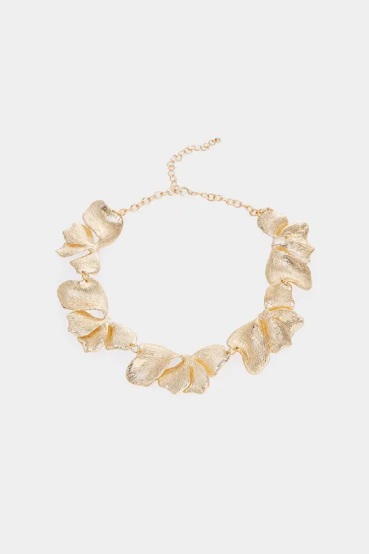 Metallic Irregular Wrinkled Necklace sold by Micas