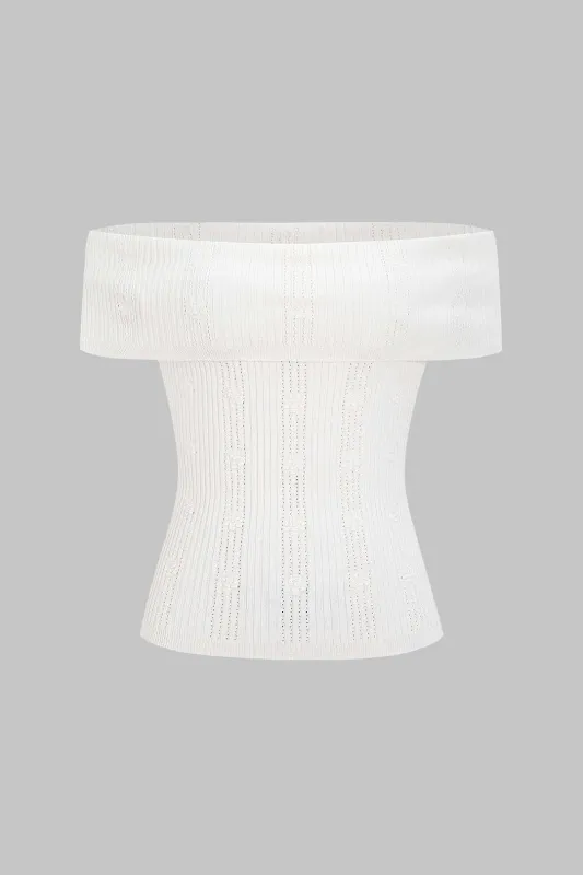 Knit Off Shoulder Cut Out Tube Top sold by Micas