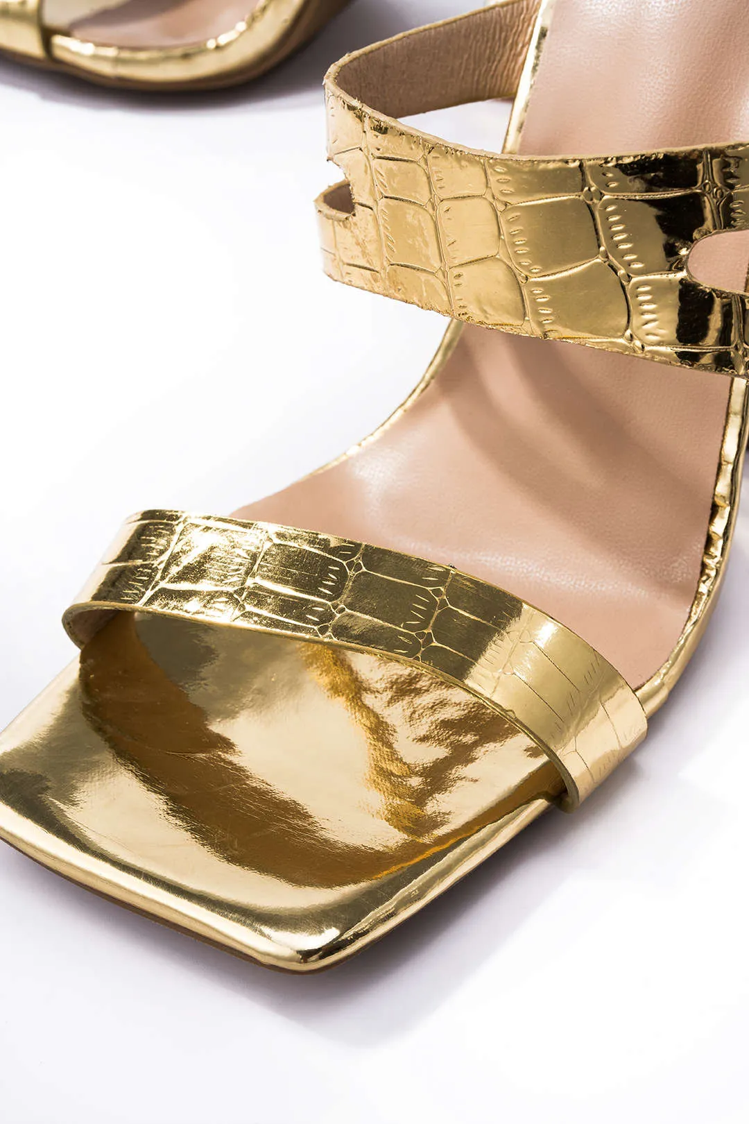 Leather Open Square Toe Heels sold by Micas product image thumbnail 4