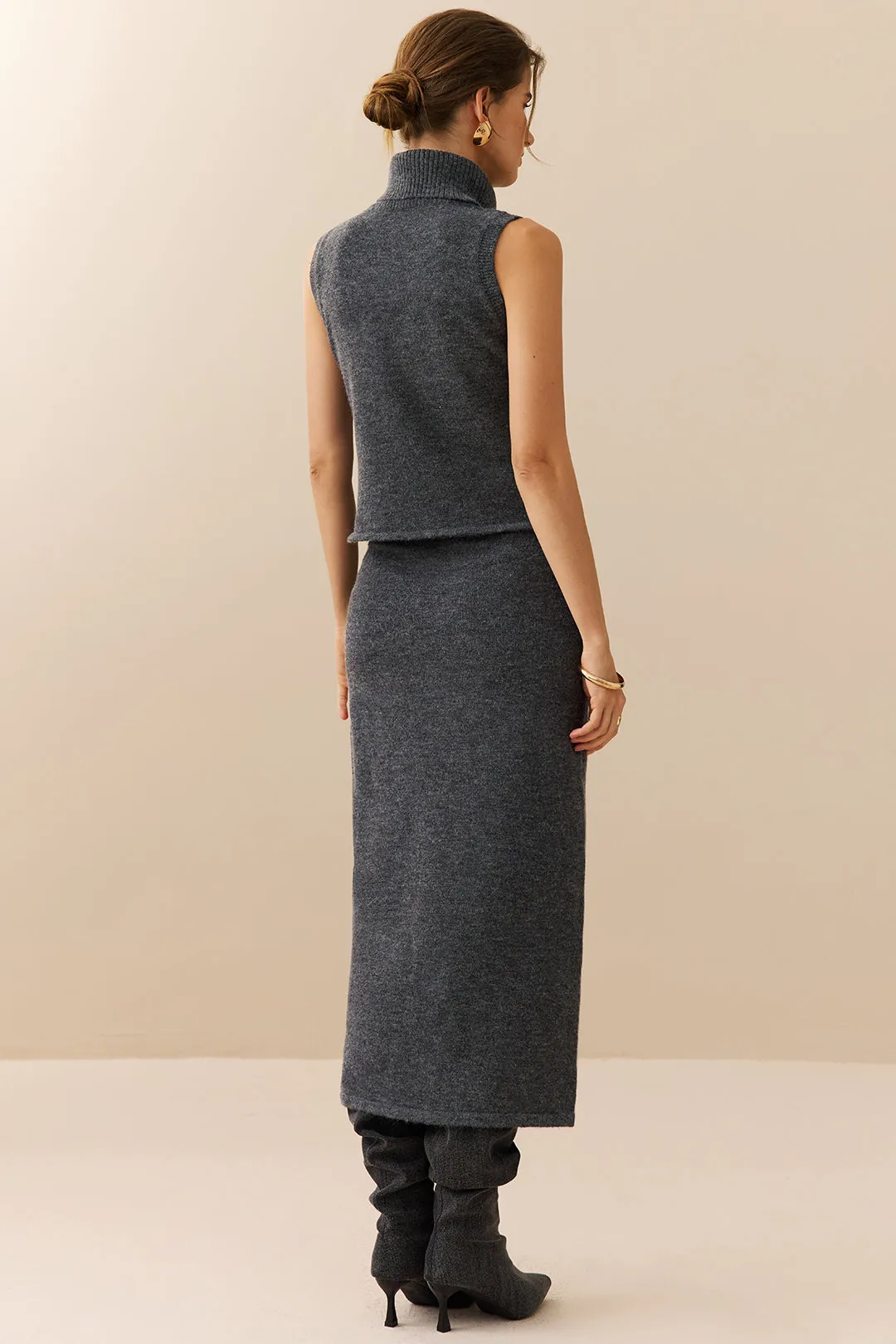 Knit Solid High Waist Skirt sold by Micas product image thumbnail 3